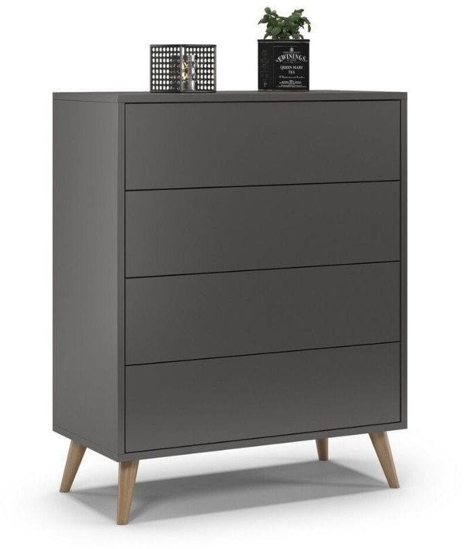 Komoda do salonu, sypialni, SKAND, 80x40x100 cm, grafit, mat