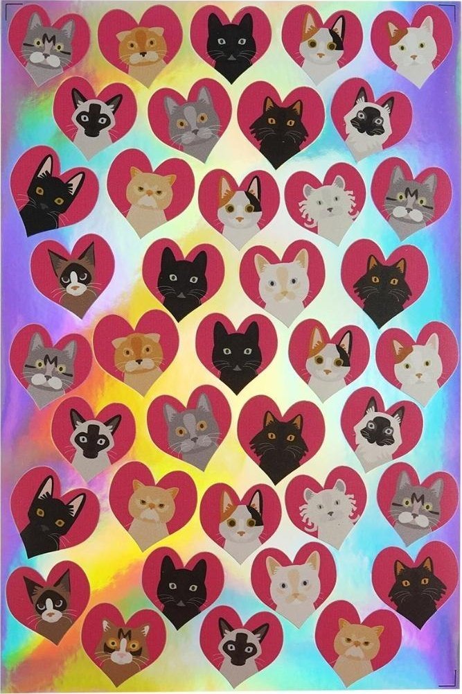 Naklejki serduszka z kotami