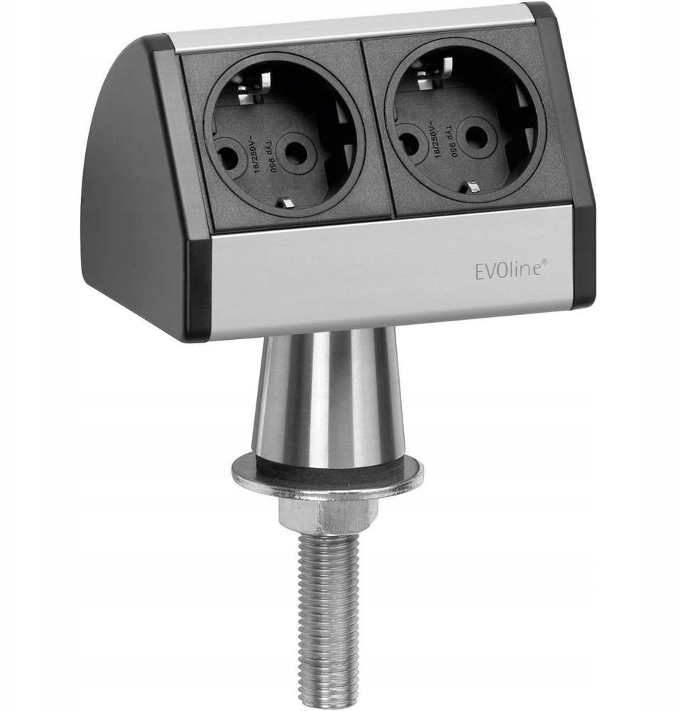 Listwa zasilająca bez wyłącznika EVOline EVOLINE®T-Dock 2fach 93022055, Brak, Ilość gniazdek: 2