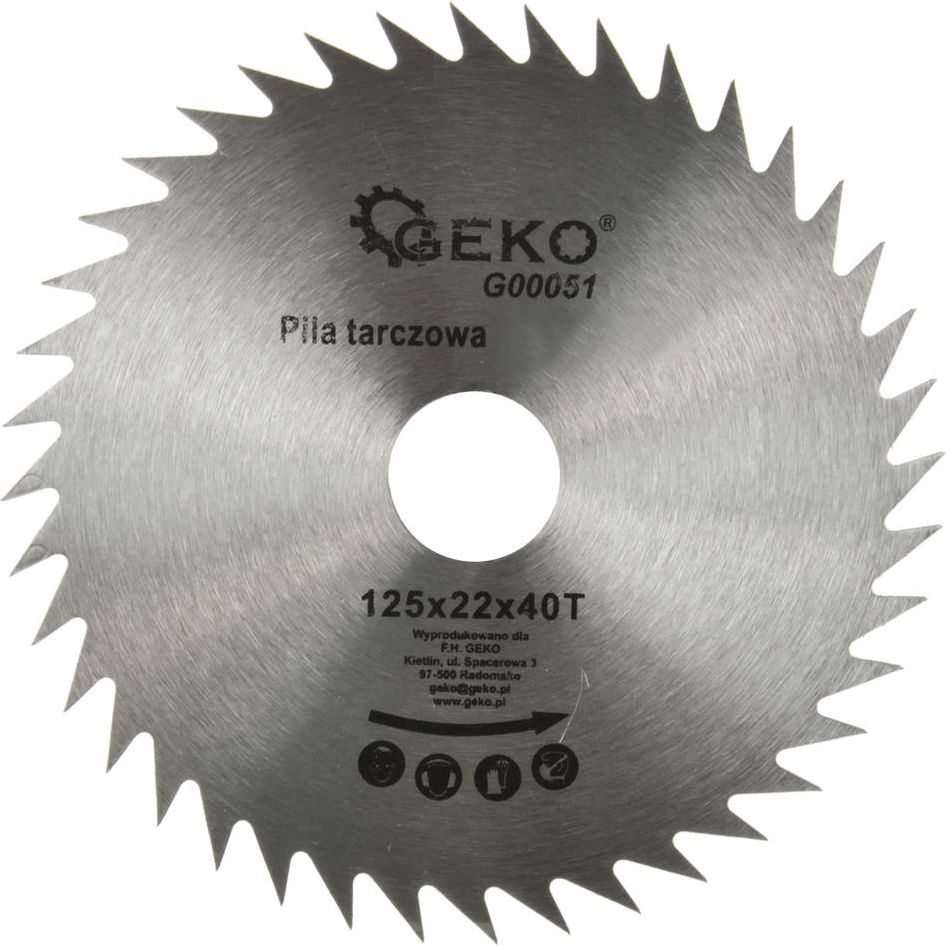 Geko tarcza do drewna 125x22x40T b/w (G00051)