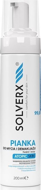 Solverx Pianka do mycia twarzy i demakijażu Atopic Skin 200ml