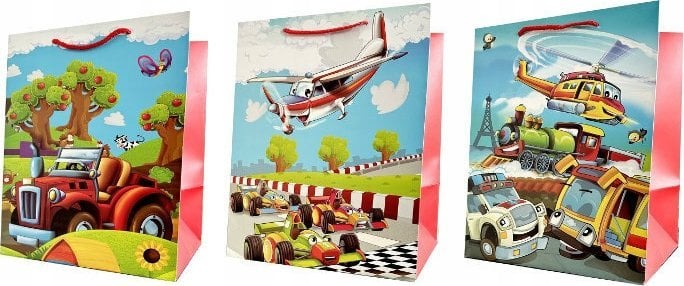 JU-PITER Torebka ozdobna prezentowa 4wz 26x32x20cm JP 4606B szerokie dno mix cena za 1 szt