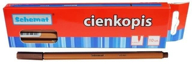 SCHEMAT Cienkopis 0,4mm brązowy (10szt)