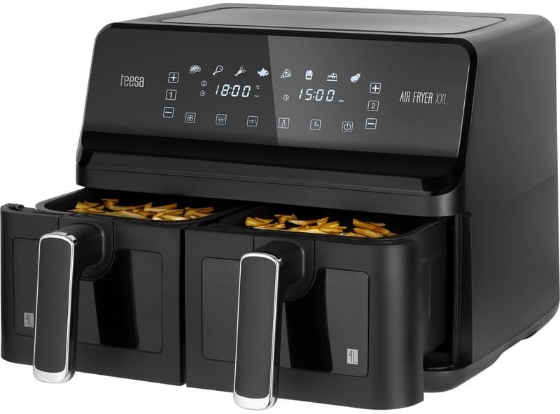 Frytkownica beztłuszczowa TEESA AIR FRYER DUAL POT XXL 8L 2700W
