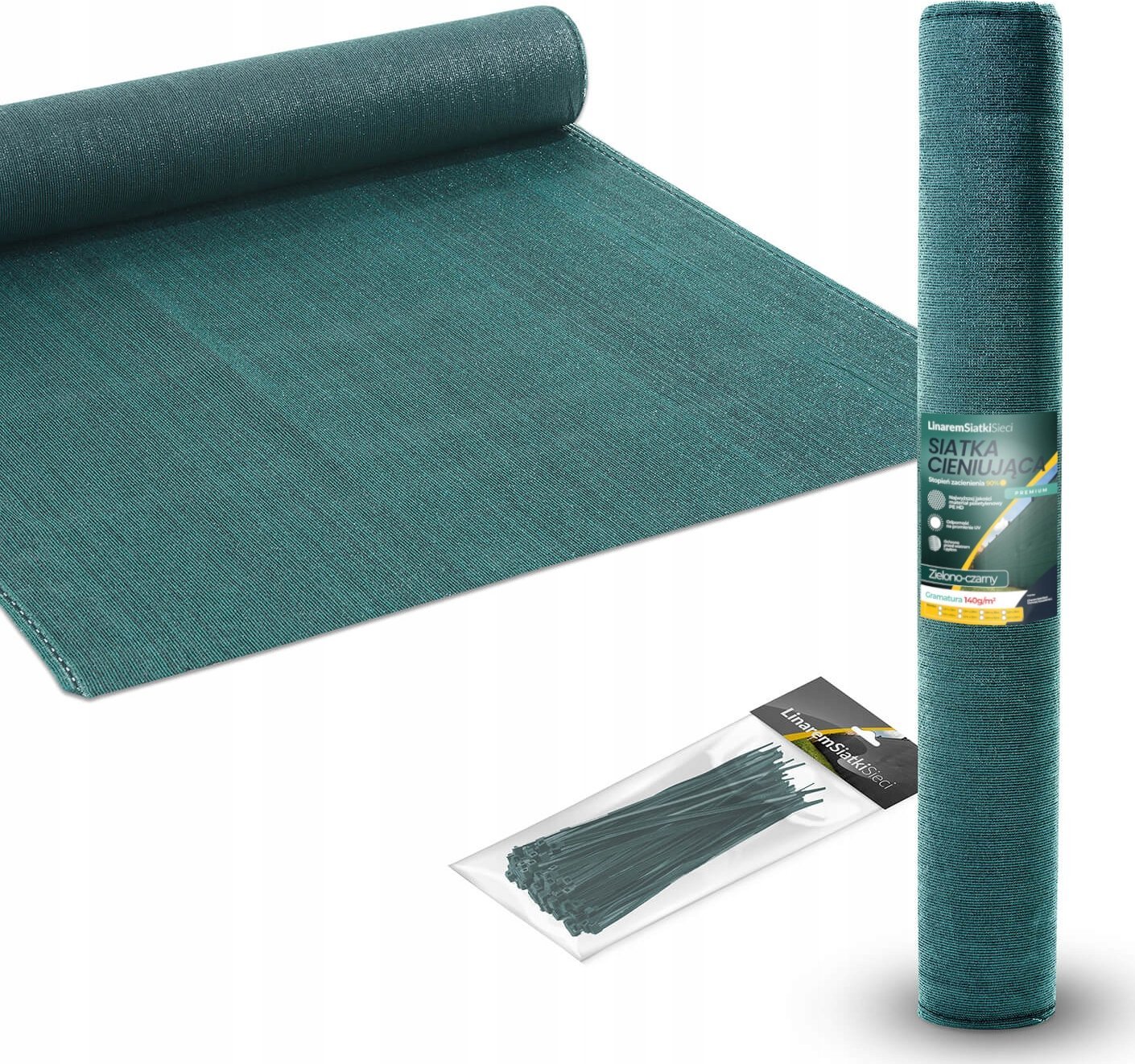 Linarem SiatkiSieci SIATKA CIENIUJĄCA 1,2x25 MASKUJĄCA 90% OSŁONA NA OGRODZENIE ZIELONO-CZARNA