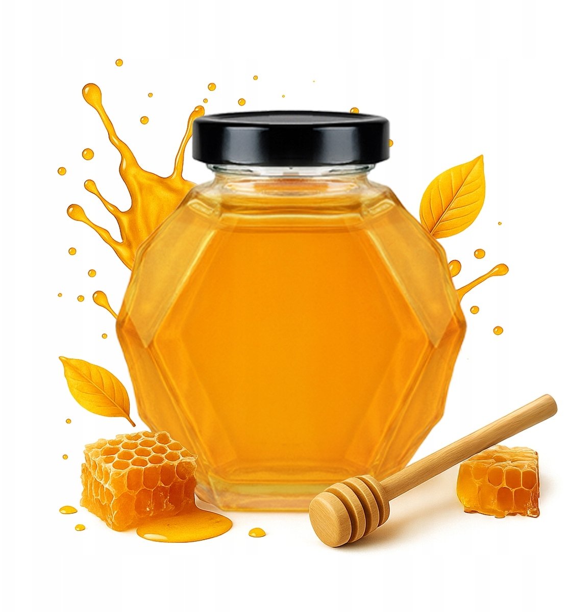 Słoik Szklany GUCIO 200ml na Miód Przetwory Dżem Heksagon Pojemniki Szklane