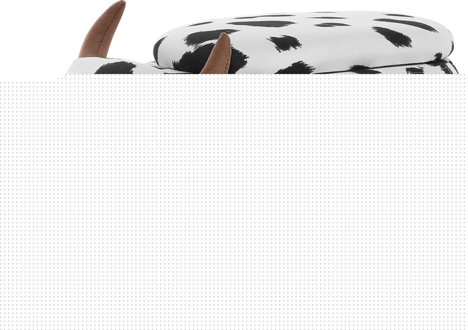 Beliani Pufa zwierzak ze schowkiem czarno-biała COW