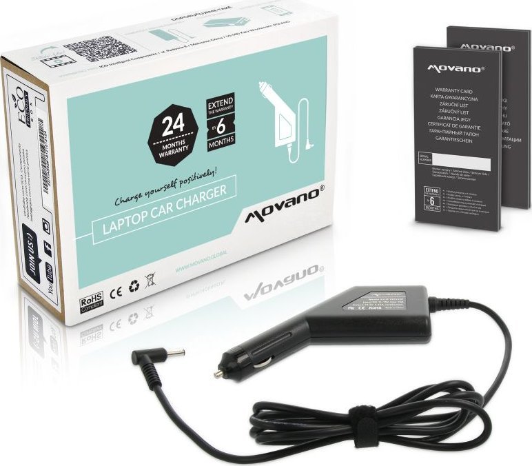 Zasilacz do laptopa Movano ładowarka / zasilacz samochodowy 19.5v 3.33a (4.5x3.0 pin) - hp