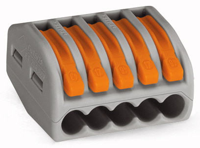 Wago Złączka instalacyjna 5-przewodowa z dźwignią zwalniającą (222-415)