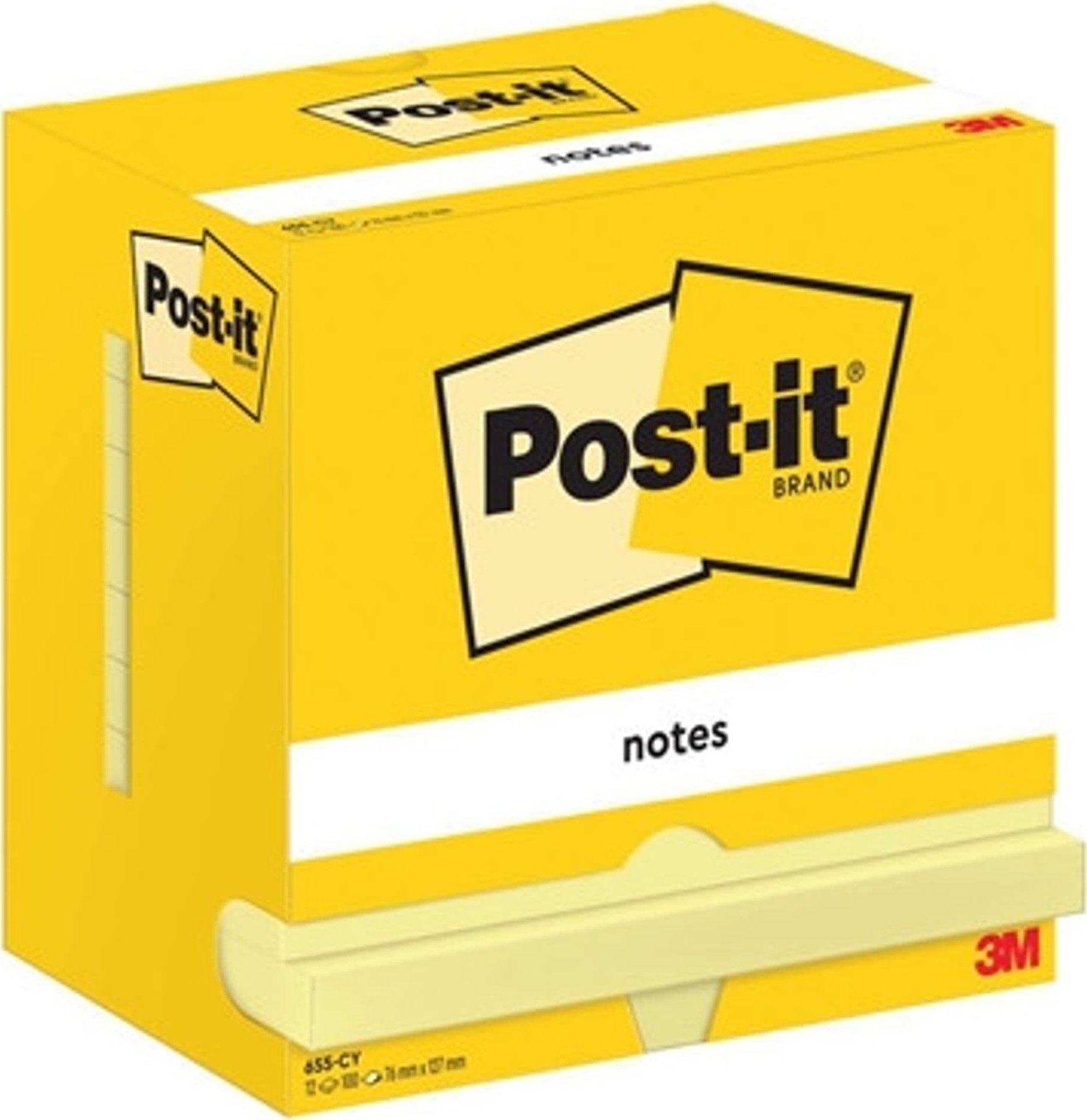 Post-it Post-It 654-CY, Square, Yellow, Paper, PEFC, 76 mm, 76 mm