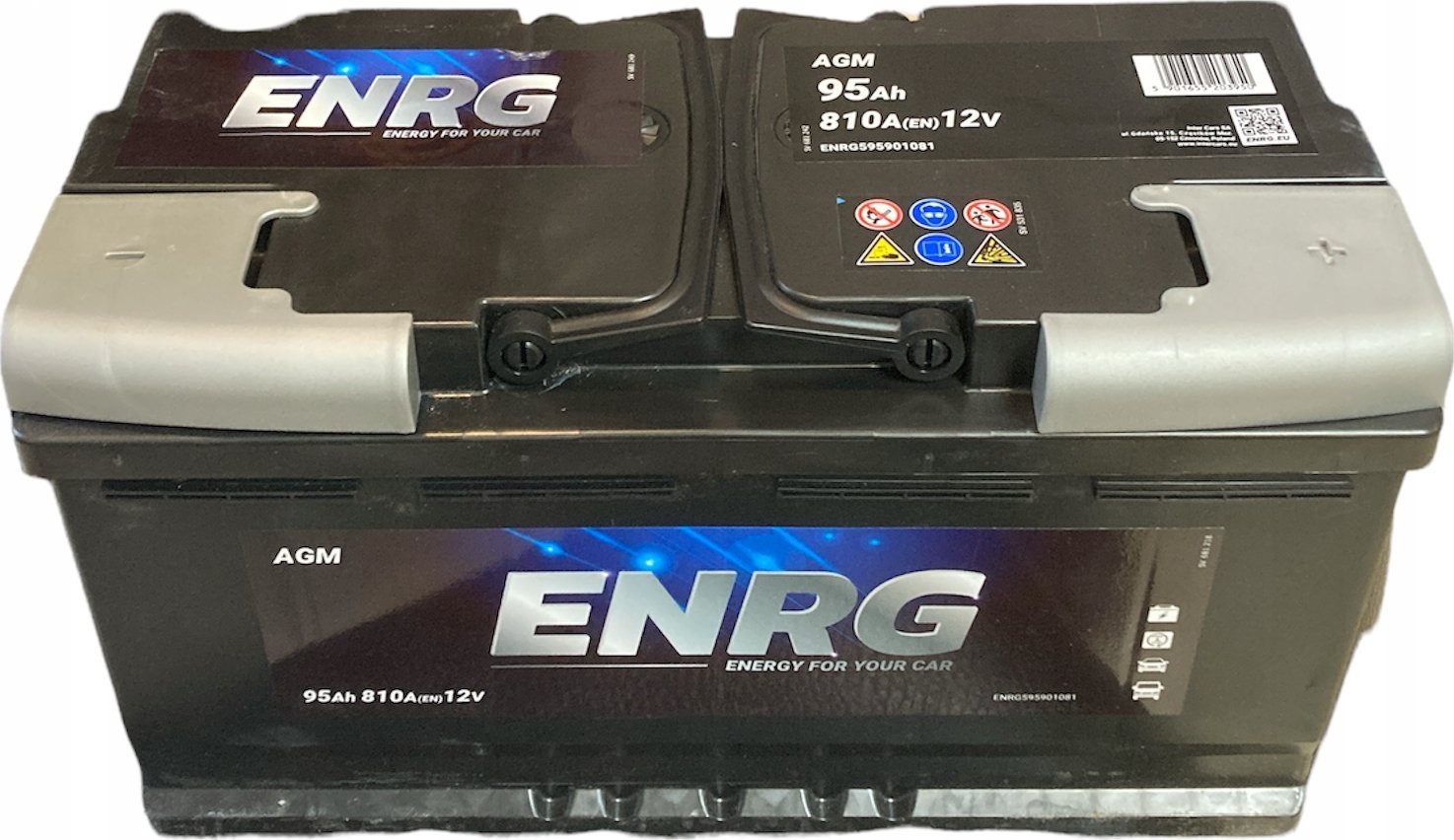 Akumulator ENRG 12V 95Ah/810A START&STOP AGM (P+ biegun standardowy) 353x175x190 B13 - stopka o wysokości 10,5 mm (agm/rozruchowy)