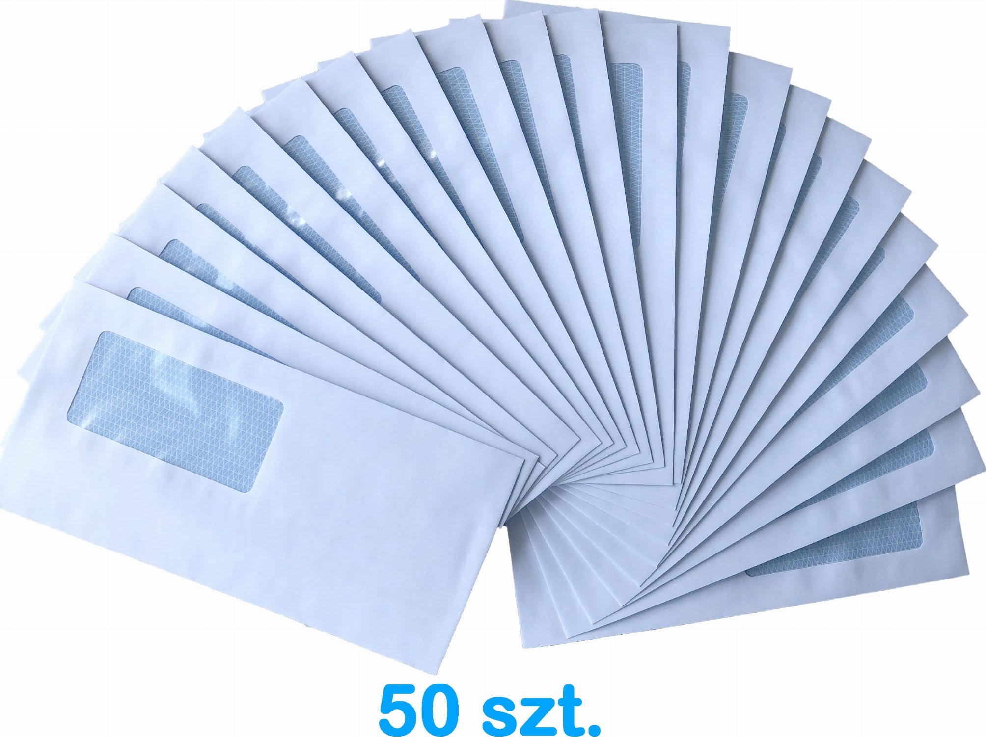 Pako Koperta DL biała SK samoklejąca 110x220 mm - okienko 90x45 mm - 50 szt.