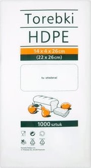 HDPE Torebki spożywcze 14x4x26 cm 1000 sztuk [120|37]