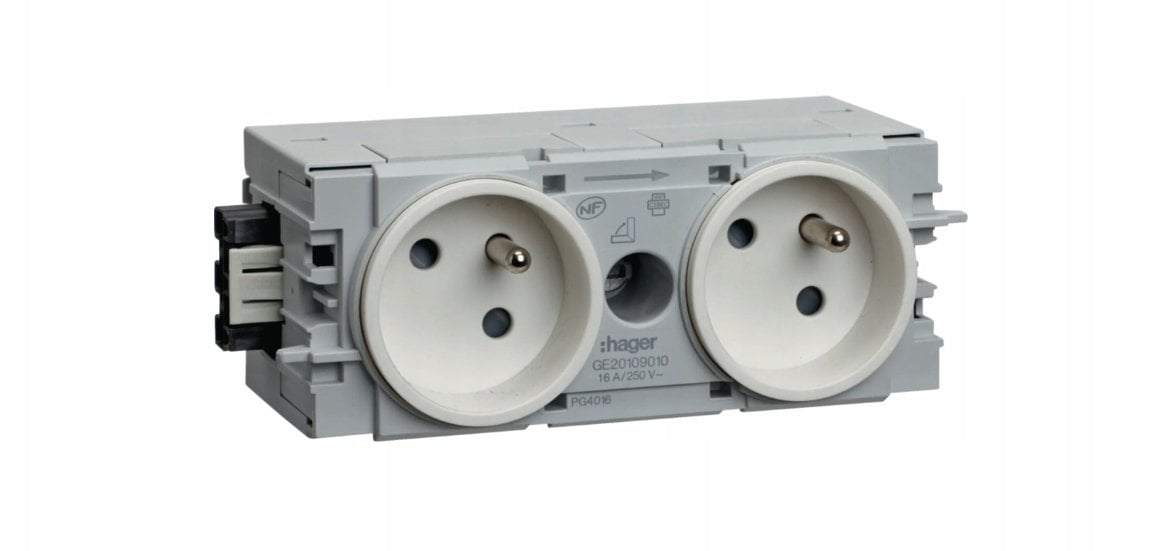 tehalit.WA Gniazdo kanałowe 2-krotne 2P+Z WAGO C-profil biały GE20109016