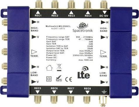 Spacetronik SPACETRONIC PRO MS-0508CL MULTISWITCH 5 WE 8 WYJŚĆ
