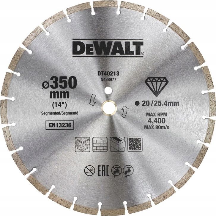 Dewalt tarcza diamentowa 350x25,4mm segmentowa (DT40213-QZ)