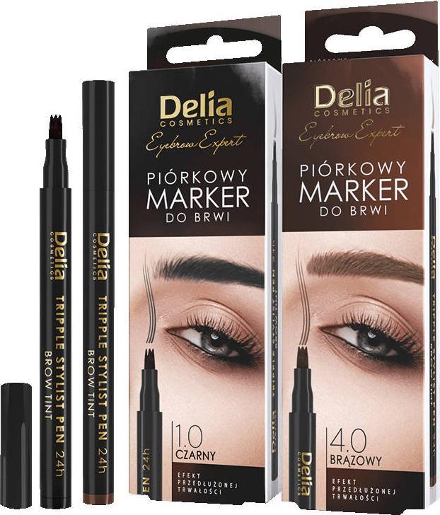 Delia Delia Cosmetics Eyebrow Expert Piórkowy Marker do brwi - brązowy 1szt