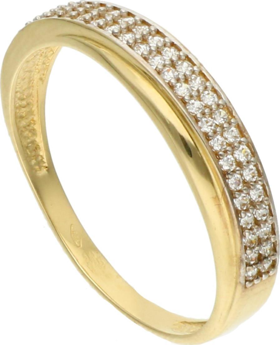 Rosanto Klasyczny złoty pierścionek obrączka z cyrkoniami roz. 22 585 14k