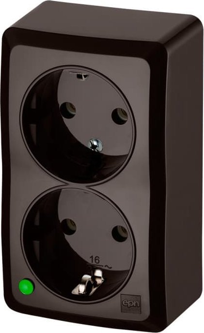 Elektro-Plast BERG Gniazdo podwójne schuko n/t 2x2P+Z 16A brązowy 3738-05