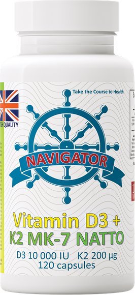 Navigator NAVIGATOR Witamina D3 10 000 IU + Witamina K2 MK-7 200micg 120 kapsułek