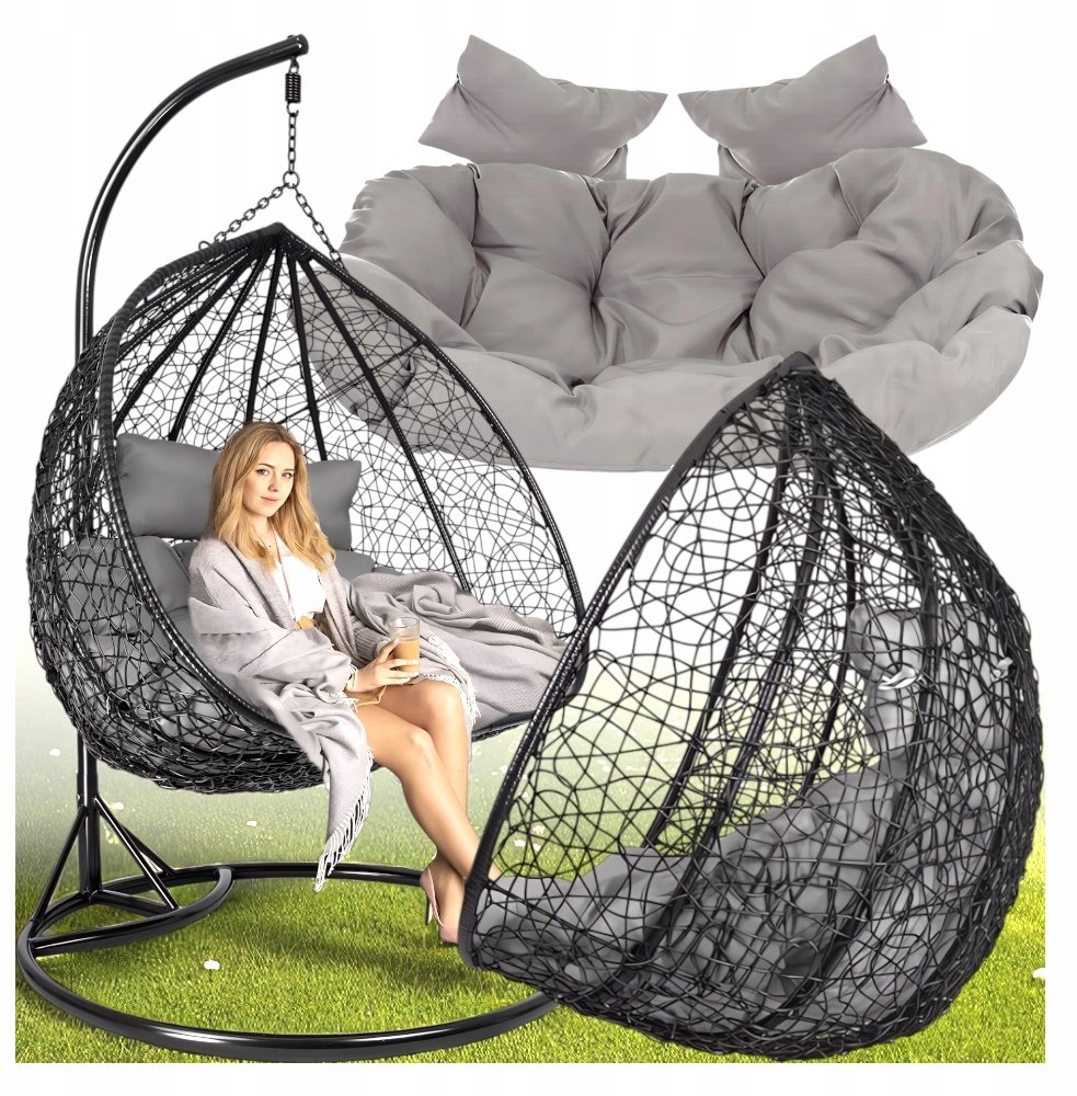 FOTEL WISZĄCY KOKON DWUOSOBOWY PREMIUM KANZA