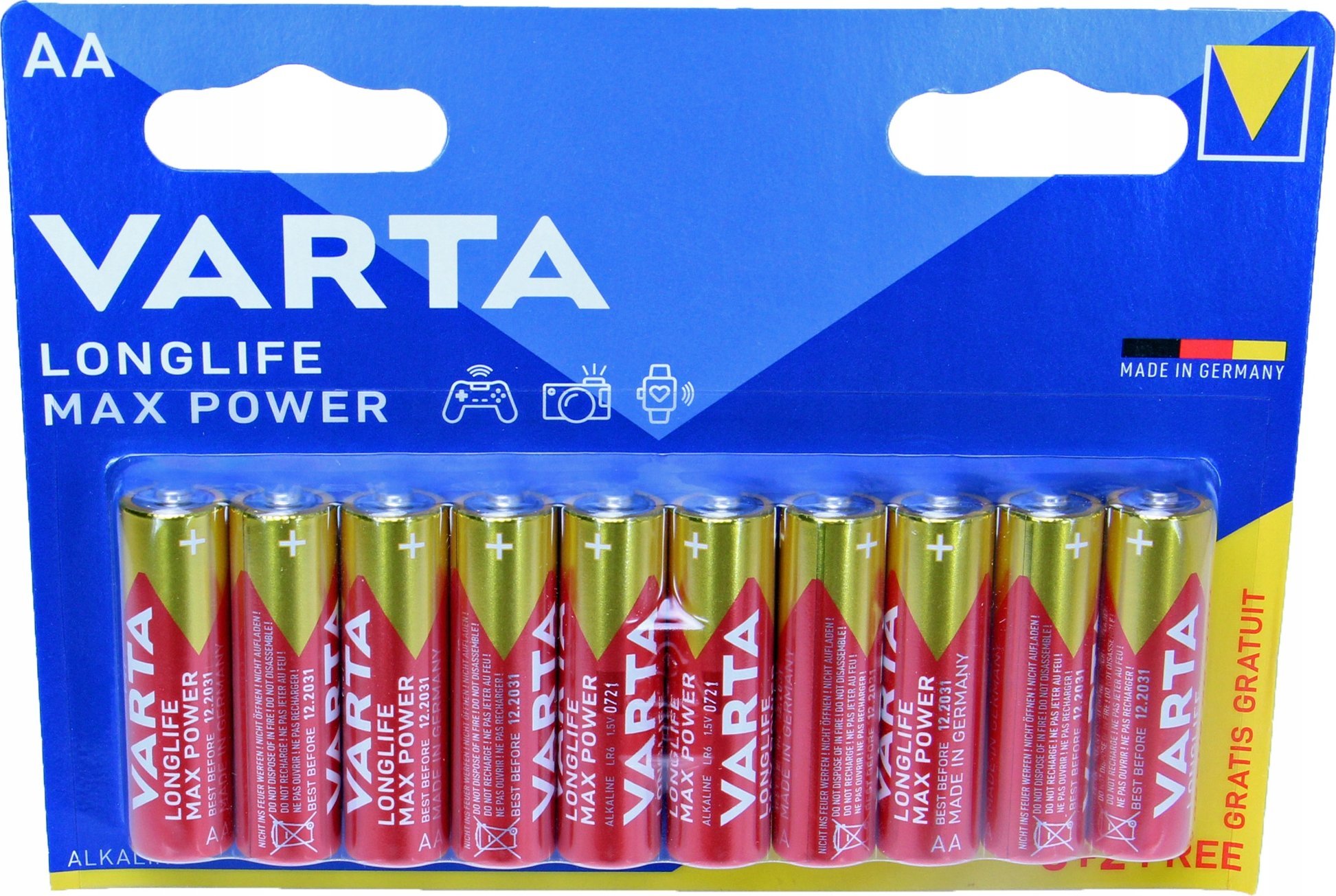 Varta Longlife Max Power AA 10 Pack (8+2)