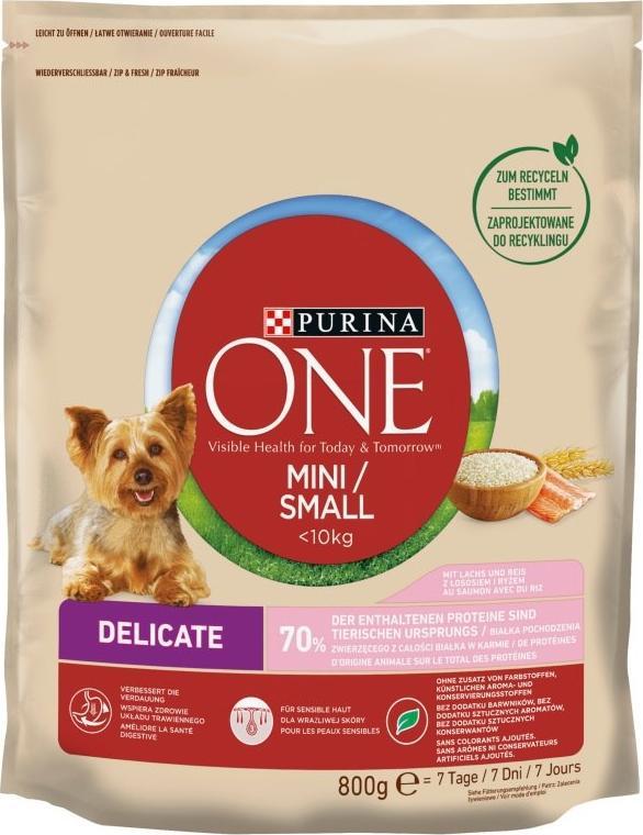 Purina Karma One Mini DeliCate z łososiem i ryżem 800g