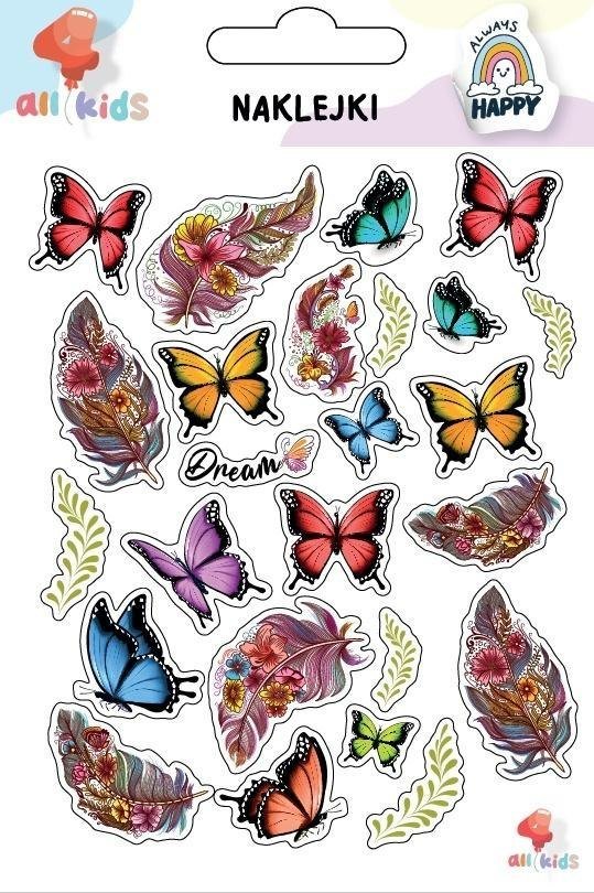 Dodo Naklejki dla dzieci Pióra motyle