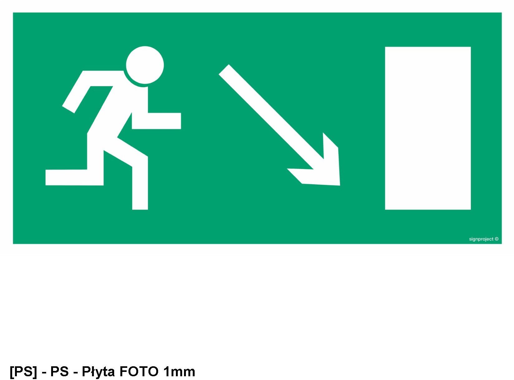 AC013 - Wyjście ewakuacyjne w prawo w dół 800x400