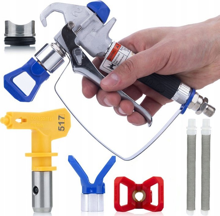 Rosfix Rosfix Pistolet malarski do agregatu z osłoną PM-RUS01 UltraSpray+Dysza Malarska Rosfix Ultra Spray 517+2x Filtr paluszkowy biały 60 mesh