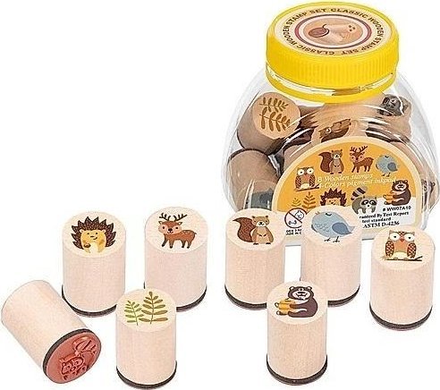 Zestaw stempelków zwierzęta leśne 8szt