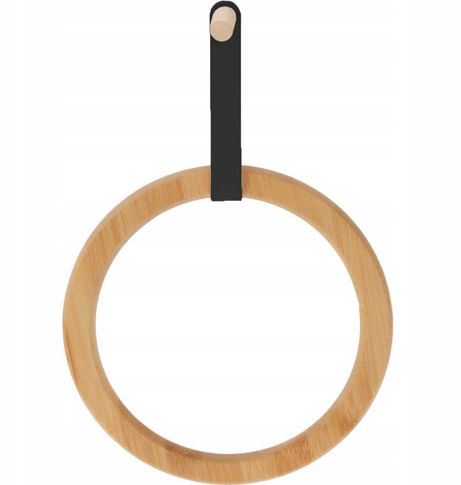 Bambusowy wieszak koło na ręczniki, Ø 21 cm