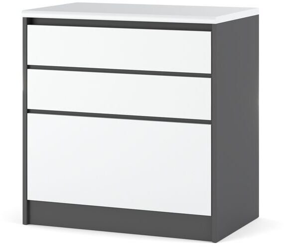Szafka Kuchenna Stojąca Z Blatem Bella 3 Szuflady 80cm Szary Biały Mat