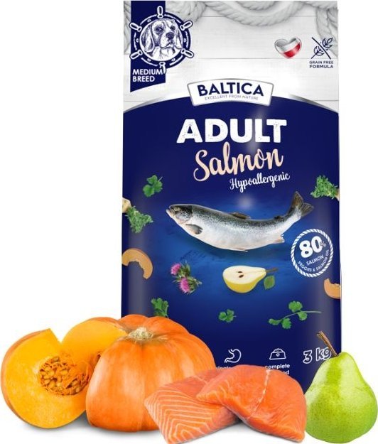 Baltica Karma 3kg z łososiem dla psów średnich ras