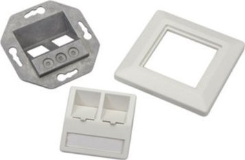 Triton TELEGRTNER Uchwyt podtynkowy do modułów, biały, 2-krotny