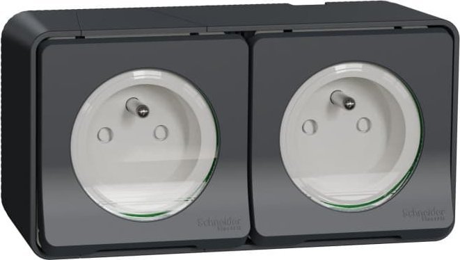 Schneider Electric Mureva Styl Gniazdo 2P+PE podwójne antracytowe MUR36028