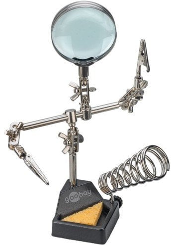 Trzecia ręka z lupą i stojakiem na lutownicę