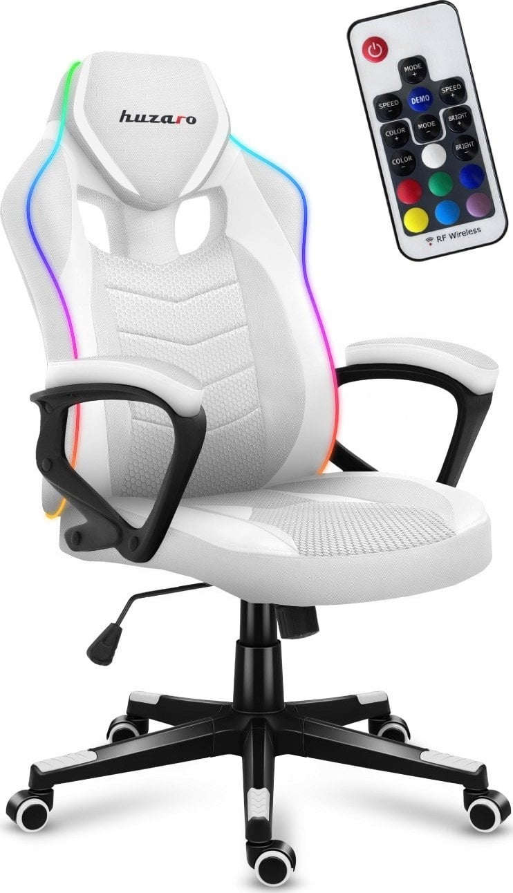 Fotel Huzaro Force 2.5 White RGB Mesh