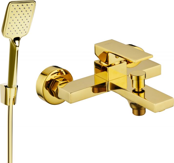 Mexen Mexen Uno R62 bateria wannowa z zestawem prysznicowym, złota - 7143R62-50