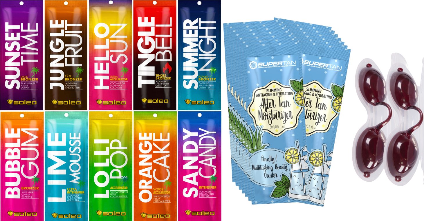 Soleo Basic Pakiet Saszetek 100 Sztuk + 20szt After Tan + 2szt Okularków