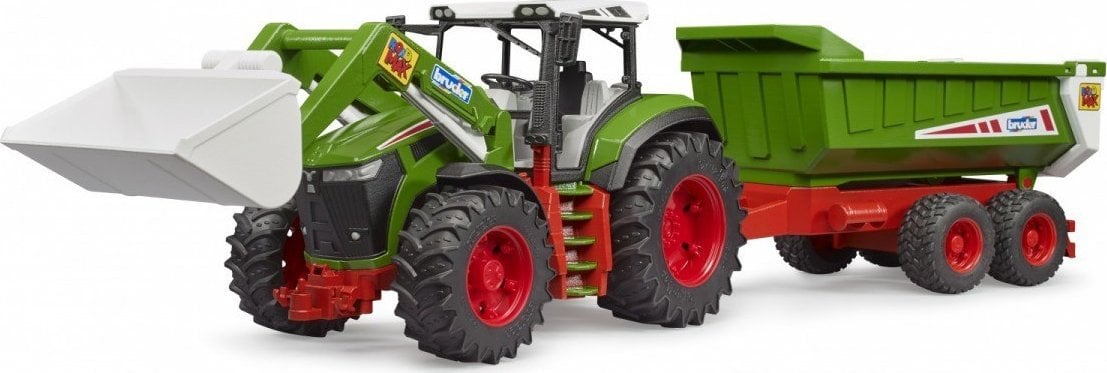 Bruder Traktor z ładowaczem czołowym i przyczepą BRUDER
