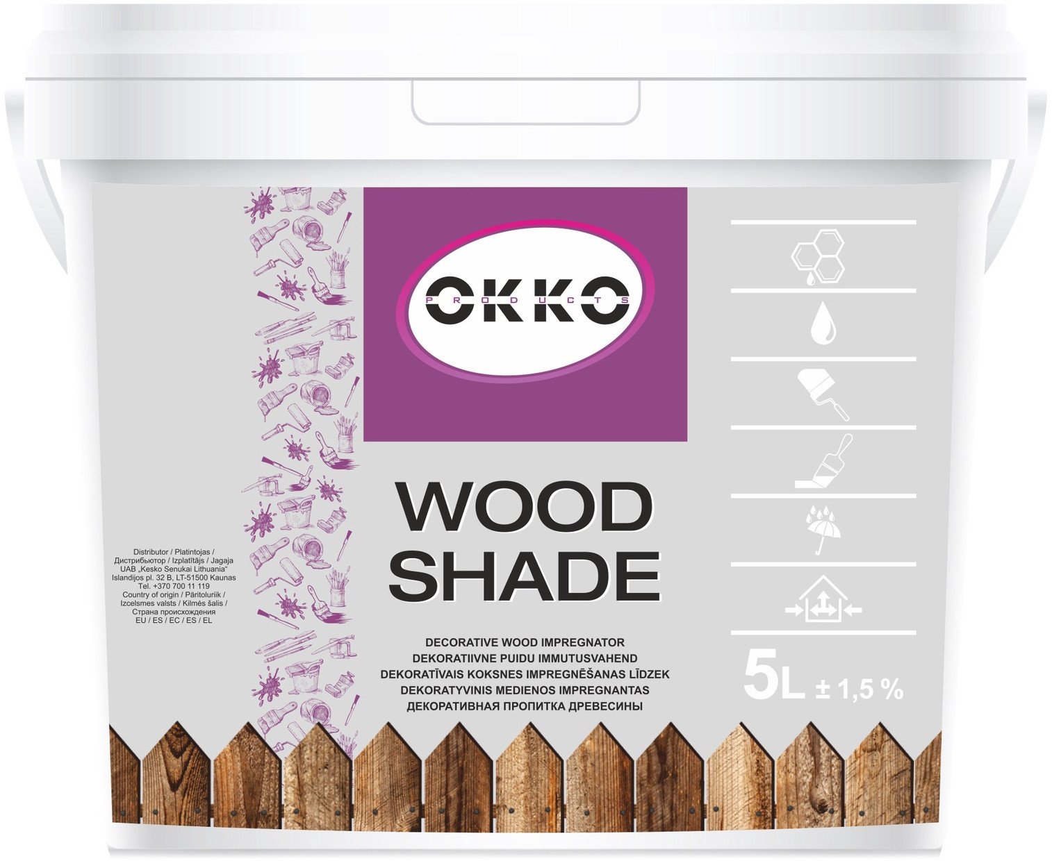 WOOD IMPREG WOOD SHADE LIGHT OAK 5L OKKO