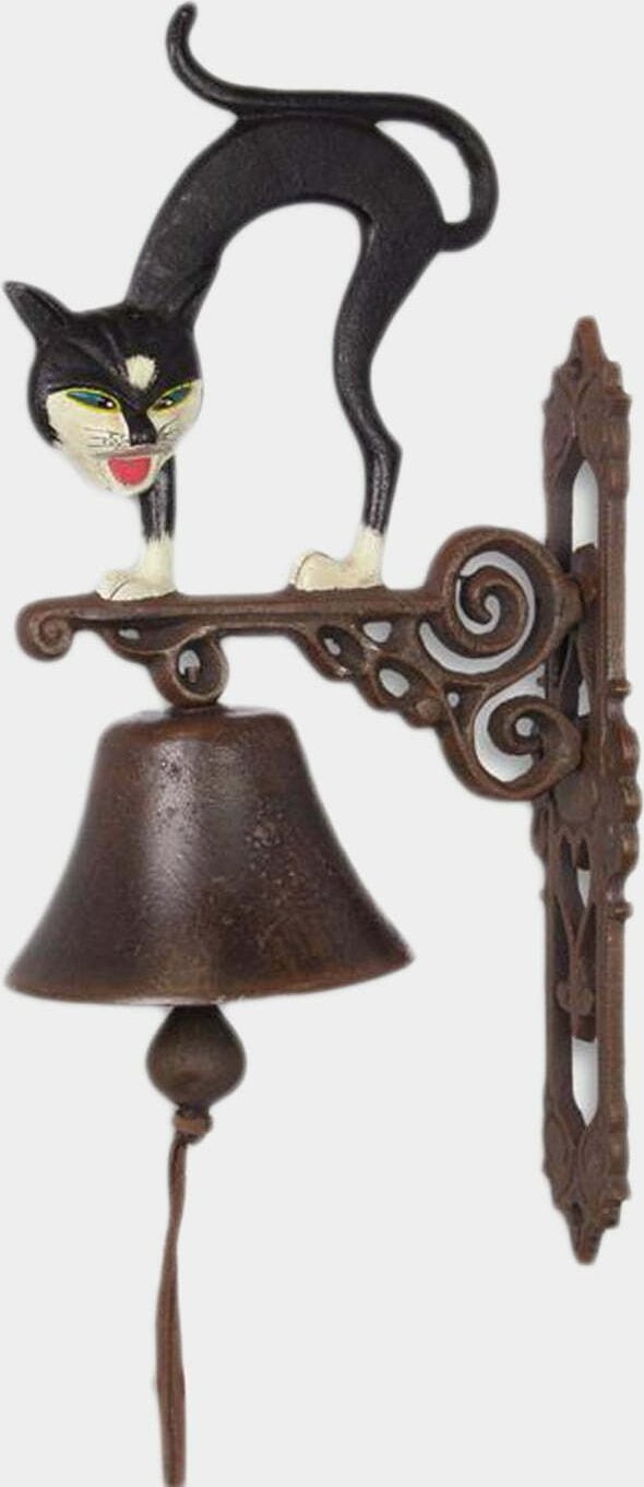rzezbyzbrazu Żeliwny Dzwonek Ścienny z Kotem do Domu lub Ogrodu