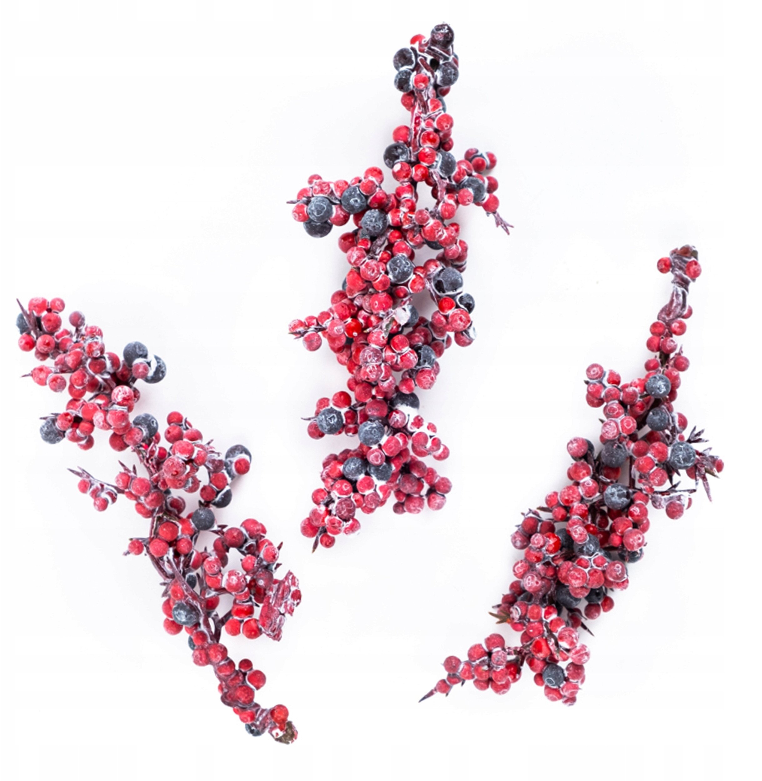 Bielone gałązki z czerwonymi owocami 3szt