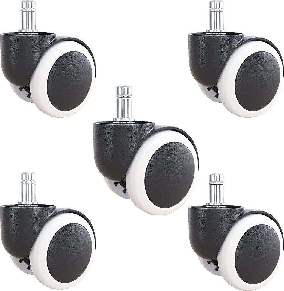 Verk Kółka do fotela obrotowego kauczukowe gumowe 5szt Kółka do fotela obrotowego kauczukowe gumowe 5szt