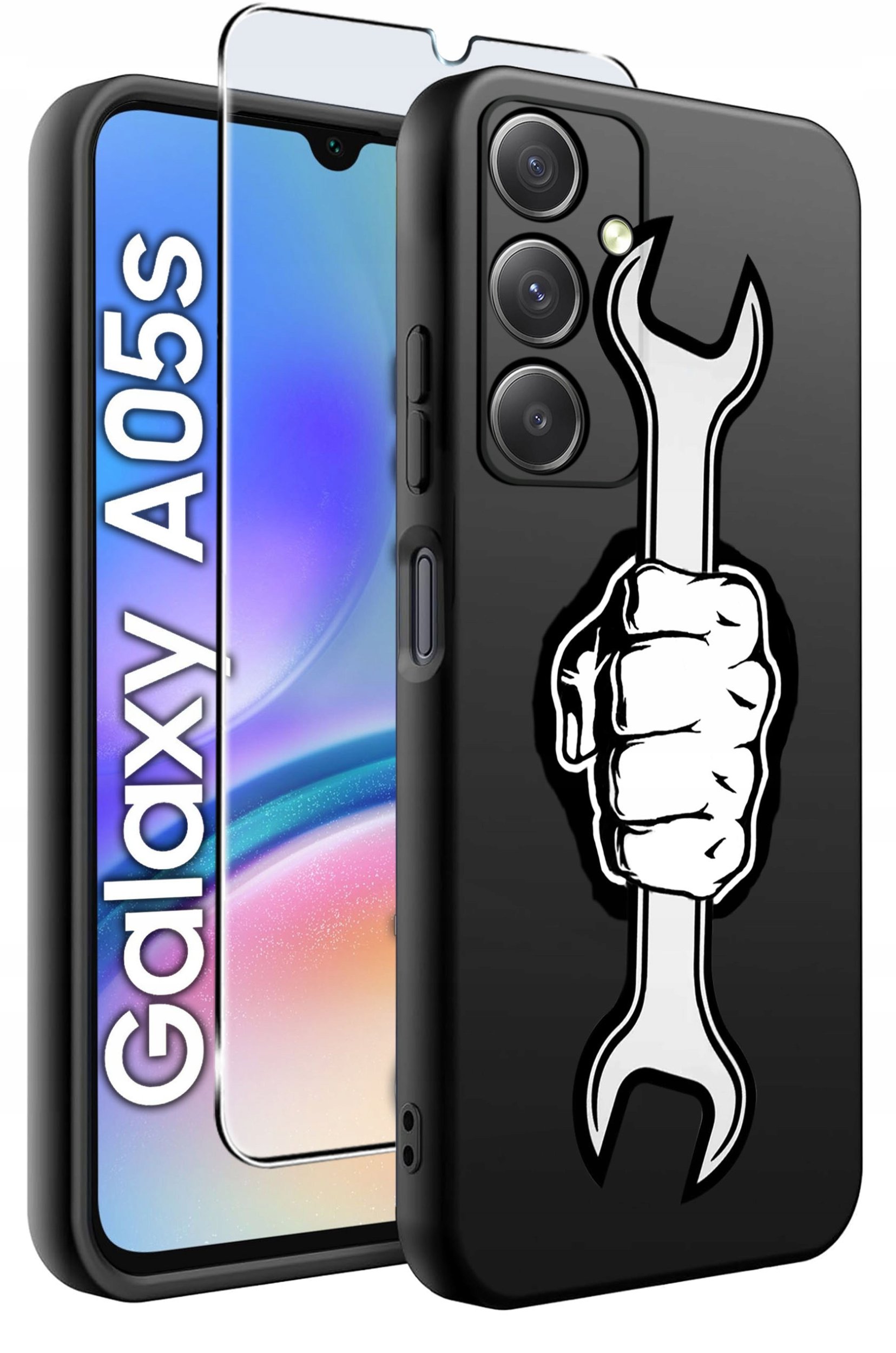 ETUI do Samsung A05s WZORY | SILIKONOWE MATT CASE + SZKŁO 9H