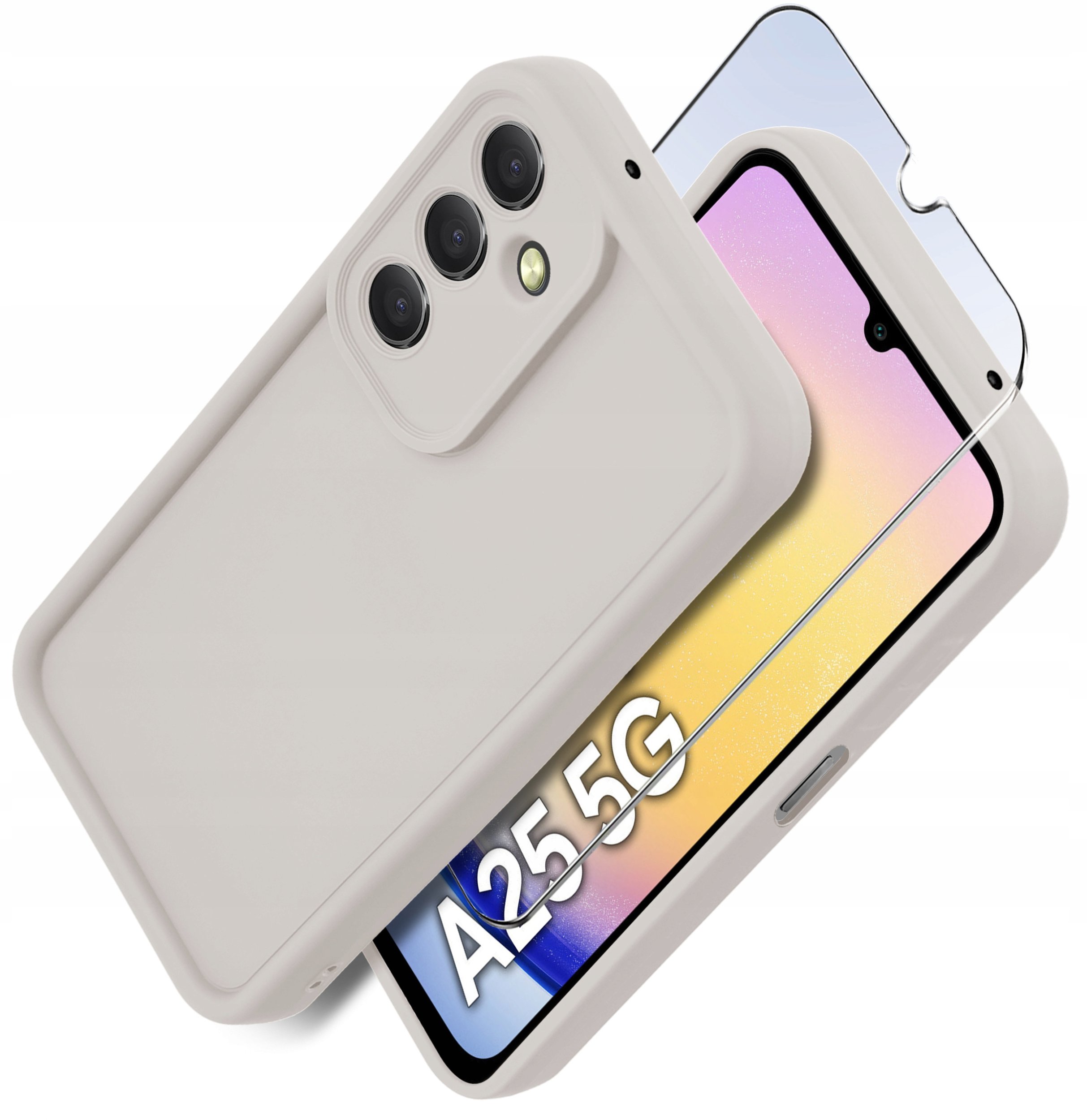 Etui do Samsung A25 5G silikonowe MATOWE + Szkło ochronne na ekran 9H