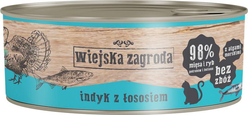 Wiejska Zagroda Karma mokra dla kota Indyk z Łososiem 85g