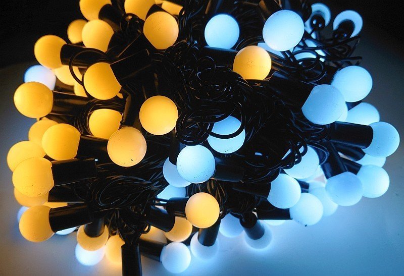 Lampki choinkowe 100 LED białe ciepło-zimne