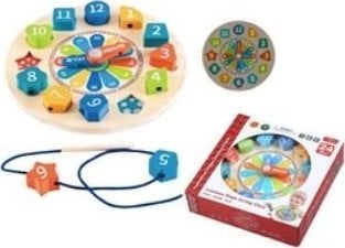 Zegar drewniany z klockami do sortowania